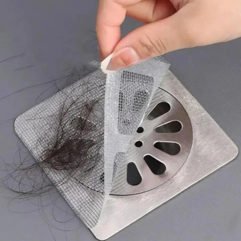 12pcs Premium Flexible Reusable Shower Drain Covers, Practical Sink Strainer Protectors, Durable Mesh Stickers with Waterproof Adhesive Hair Stopper for Bathing Kitchen Room Drain Sticker Drain Cover
