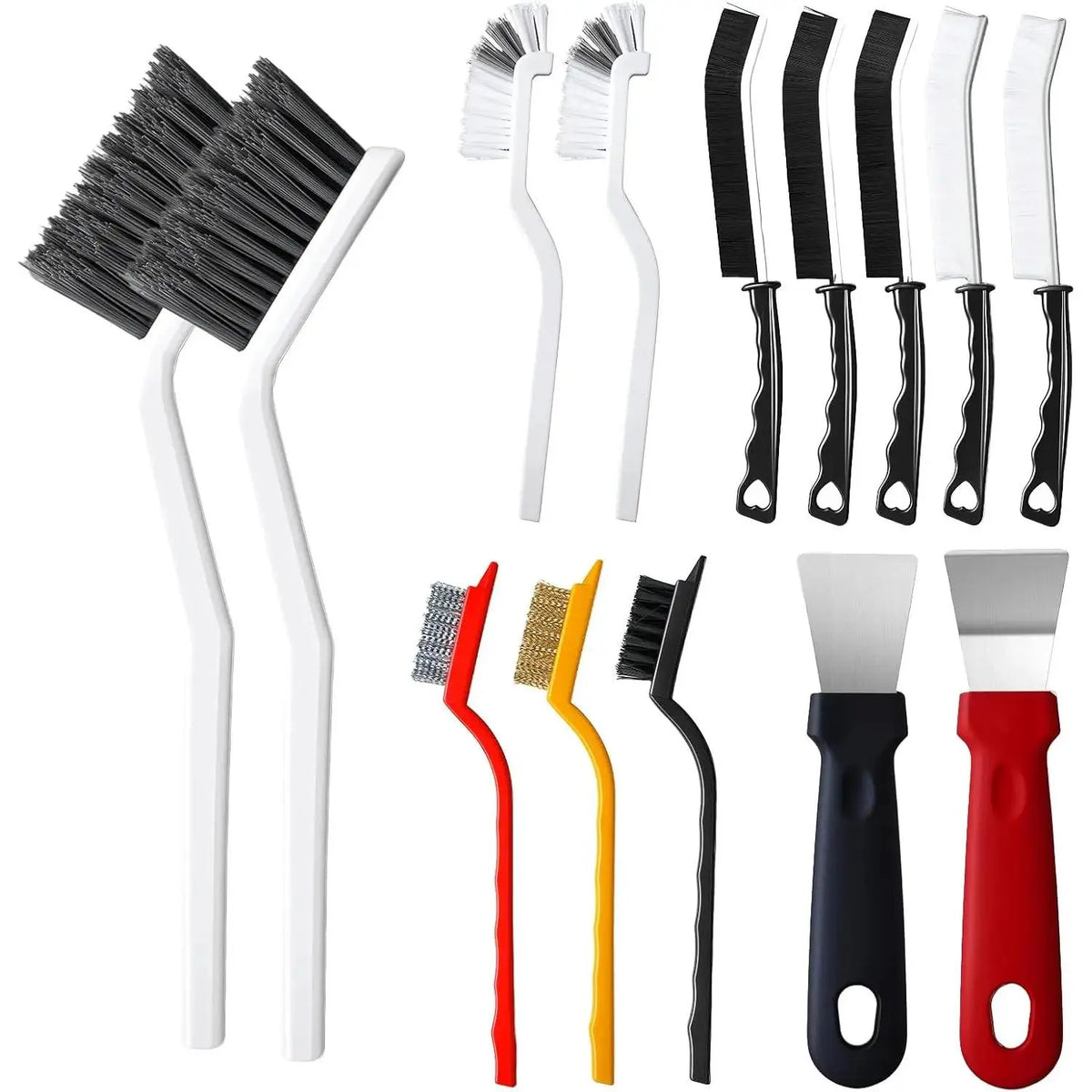 V-Shape Grout Crevice Cleaning Brush Set Pack, Hard Bristle Scrub Brushes for Deep Gap Cleaning, Household Items for Bathroom, Kitchen Use
