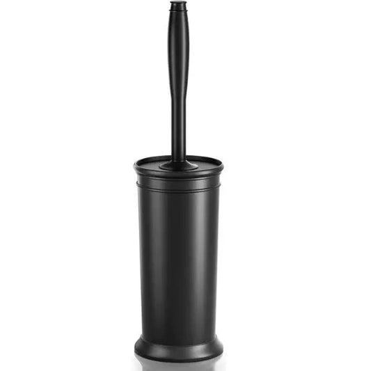 Toilet Brush, Toilet Bowl Brush with Extra Long Handle Durable Bristles Toilet Scrubber and Covered Holder , Cleaning (Black, 1 Set) Decorative