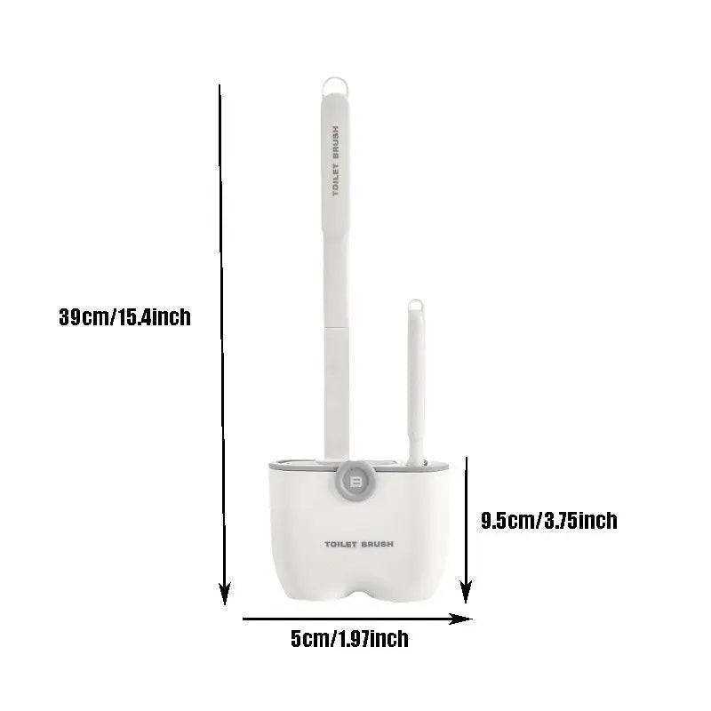 Silicone Toilet Brush Set, No Dead Angles Long Handle Toilet Cleaner, with Storage Base, Bathroom Cleaning Tool, Easy to Use, Toilet Brush with Holder