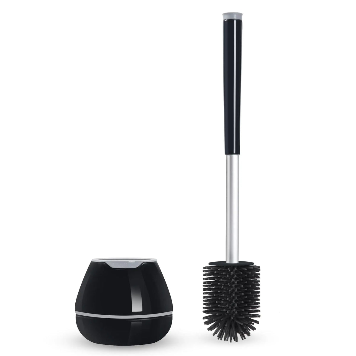 Toilet Brush And Holder Set  Silicone Bowl Cleaner Scrubber With Tweezers For Bathroom Cleaning Rv Accessories House Organization Must-haves - Pink