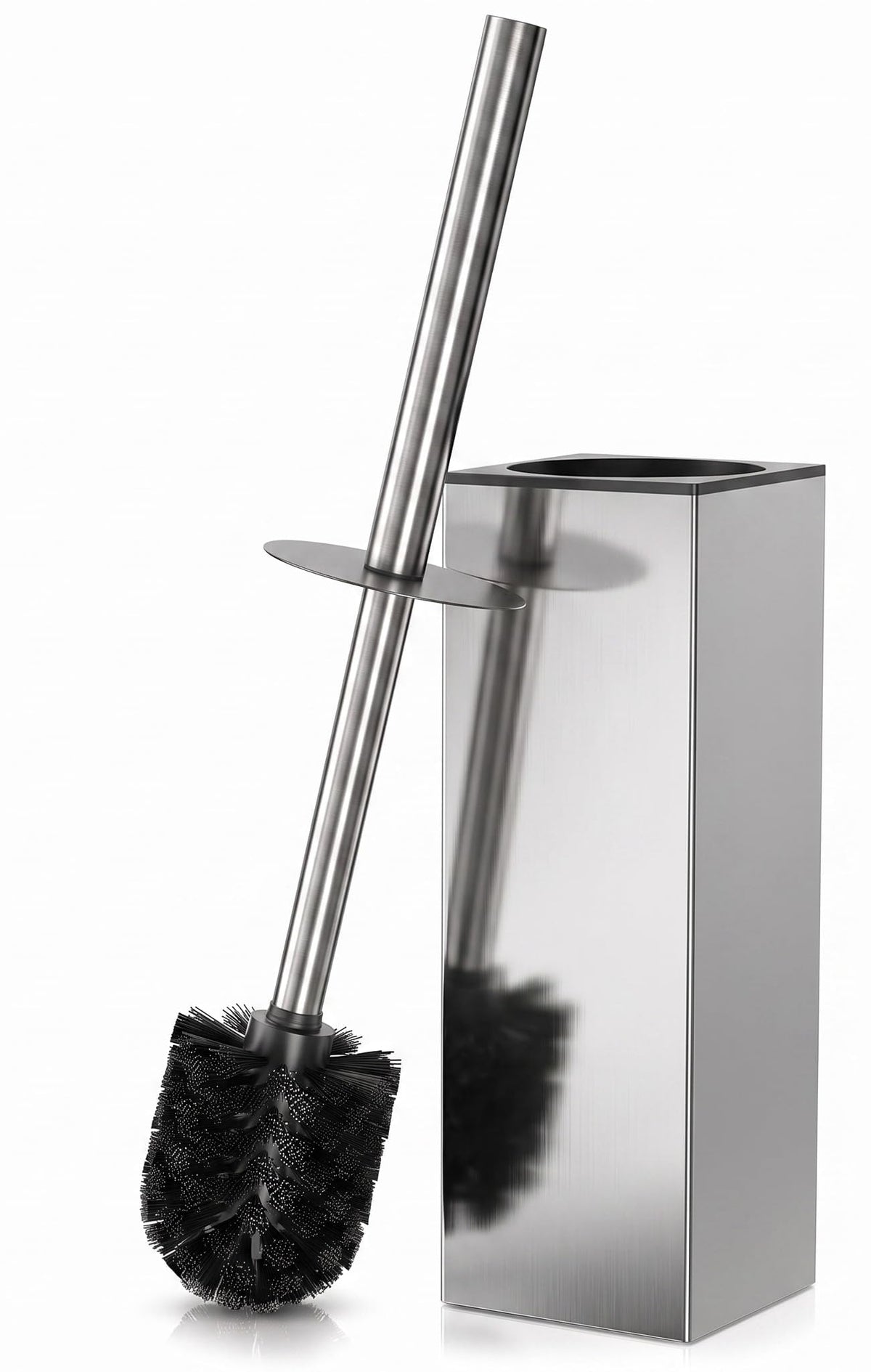 Gold Toilet Brush and Holder Set, Freestanding (Square Shape)