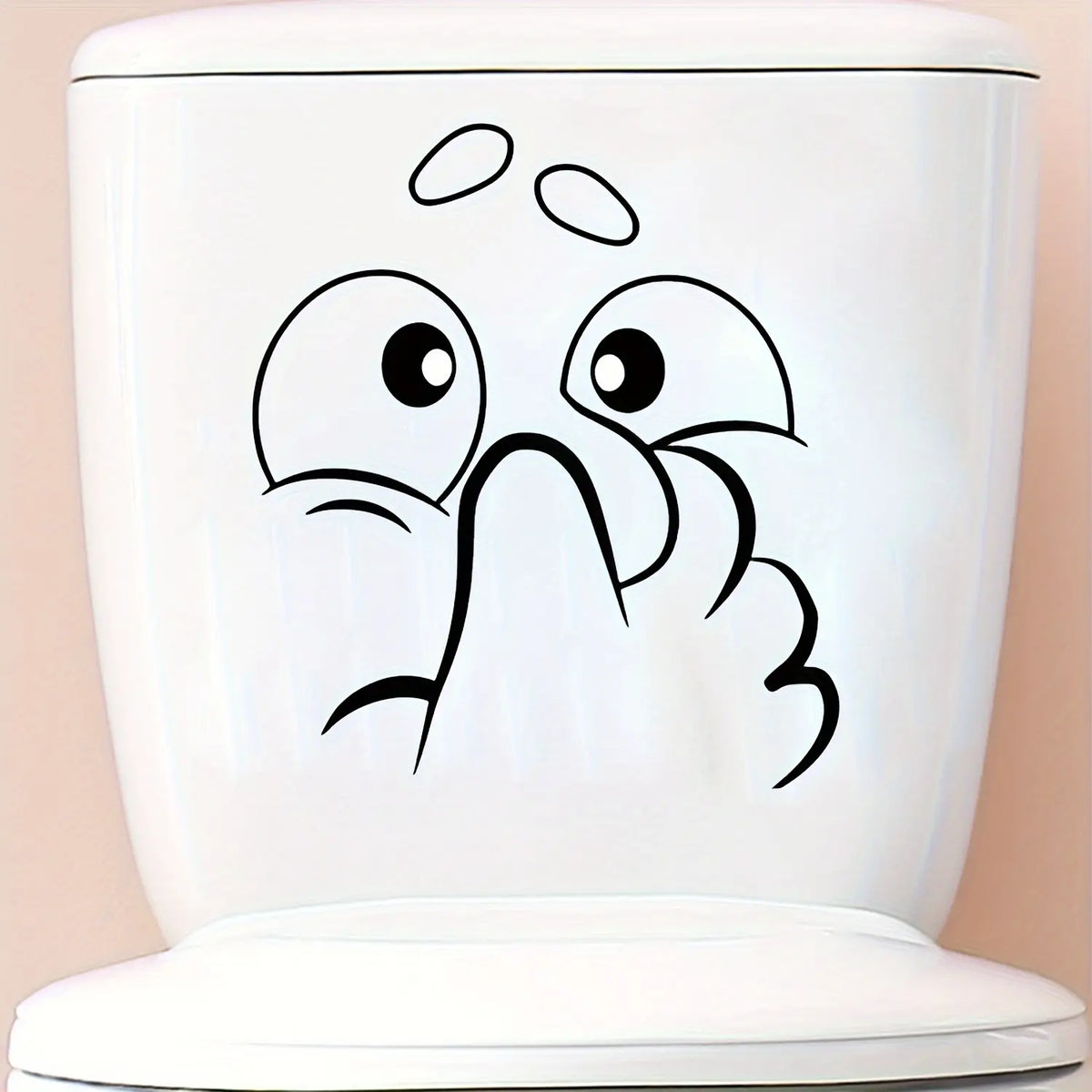 Humorous Expression Toilet Sticker, Bathroom Decorative Water Proof Adhesive Decal, Fun Wall Decoration for Bathrooms & Restrooms, Bathroom Decorations, Bathroom Decoration Supplies