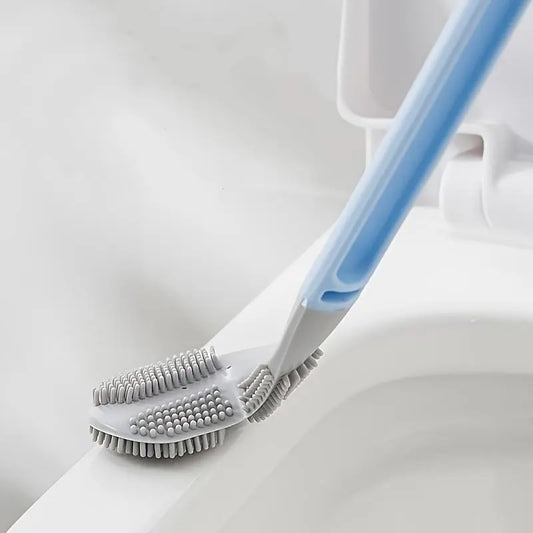 1pc Flexible Toilet Brush with Long Handle And 360 Degree Rotation - Wall Mounted Design for Easy And Effective Bathroom Cleaning