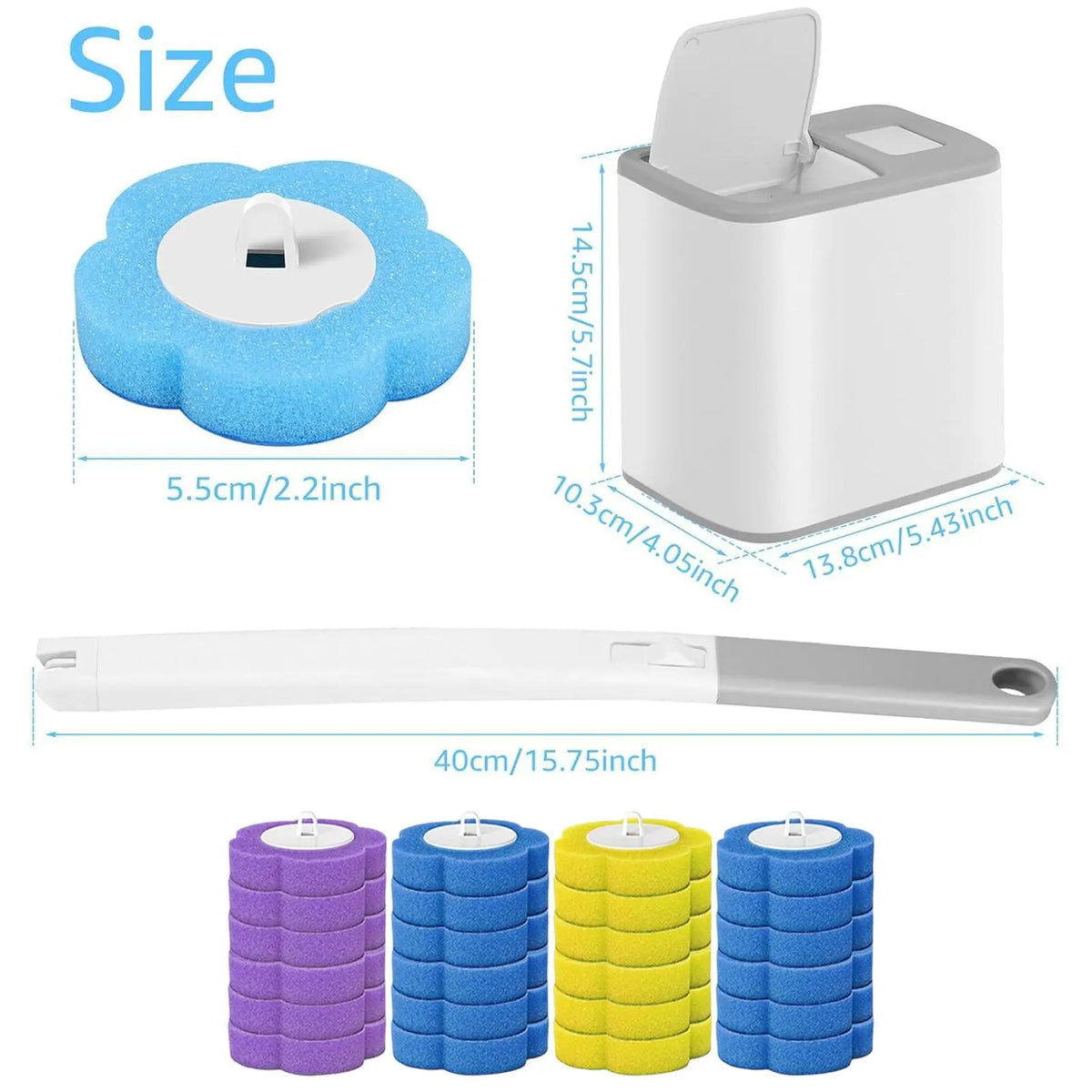 Disposable Toilet Brush, Complete Toilet Bowl Wand & Holder Set, 24PCS Cleaner Refills Included, Wall-Mount Design, Ideal for Household Bathroom Deep Cleaning,sohochic