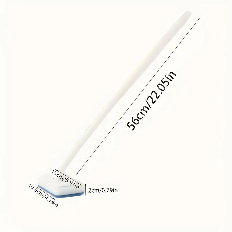 Long-Handled Toilet Cleaner Brush - Medium Soft Detachable Sponge Head, Ergonomic Durable Plastic Handle, Functional Brush for Tile Bathtub Scrubbing, No-Electricity Household Bathroom Cleaning Tool