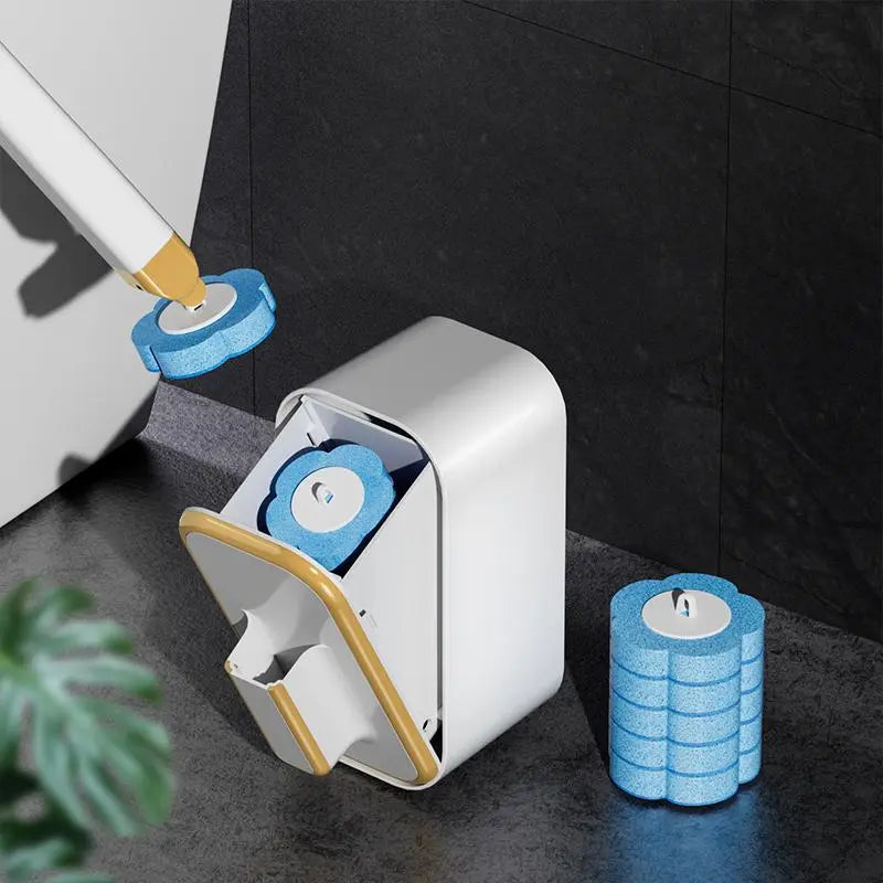 Wall-Mounted Toilet Brush Set with Reusable Holder, Bathroom Cleaning Tool Including 24/48/72 Disposable Replacement Brush Heads