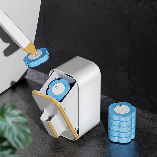 Wall-Mounted Toilet Brush Set with Reusable Holder, Bathroom Cleaning Tool Including 24/48/72 Disposable Replacement Brush Heads
