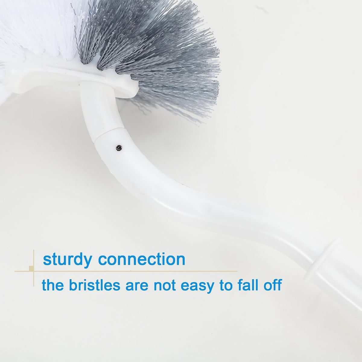 2 Pack Curved Toilet Bowl Brush Without Holder for Bathroom, Compact Toilet Brush Durable Under The Rim Household Deep Cleaning Brushes (White Toilet Brush Without Holder)