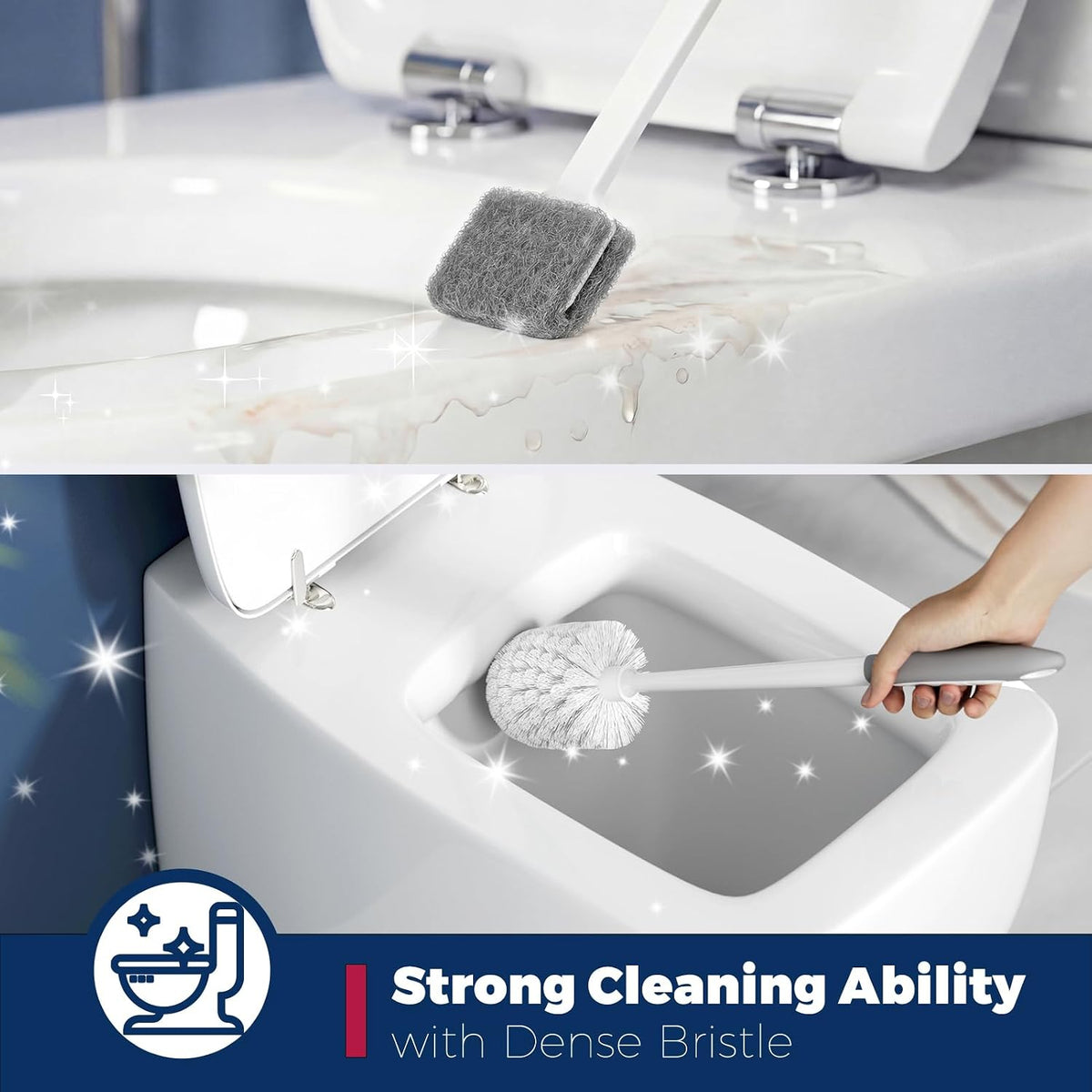 Holaloha Toilet Bowl Brush for Replacement, 5 Pack, White
