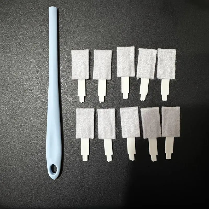 10-Pack Plastic Toilet Cleaning Brushes - Toilet Scrubber Brush, Toilet Wand, Disposable, Long Handle, Deep Crevice and Small Space Cleaners, Unrechargeable Sanitary Tools for Home Use, Bathroom Cleaning Tool, Toilet Brush Set