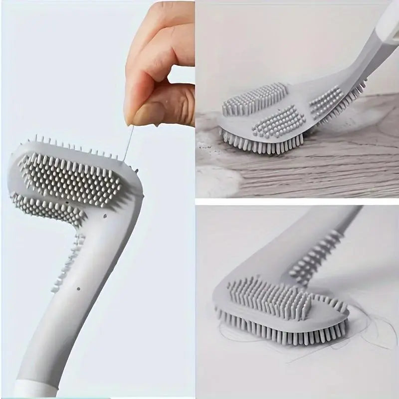 1pc Flexible Toilet Brush with Long Handle And 360 Degree Rotation - Wall Mounted Design for Easy And Effective Bathroom Cleaning
