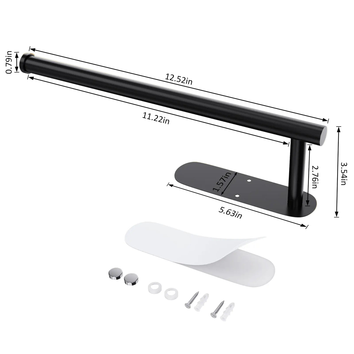 SZHLUX Paper Towel Holder, Self-Adhesive Paper Towel Holder Under Cabinet for Kitchen, No Drill Wall Mount-SUS304 Stainless Steel, Space-Saving, Easy Installation for Kitchen, RV & Bathroom-12.6’’ Towel Rack for Rolls, Plastic Wrap & More