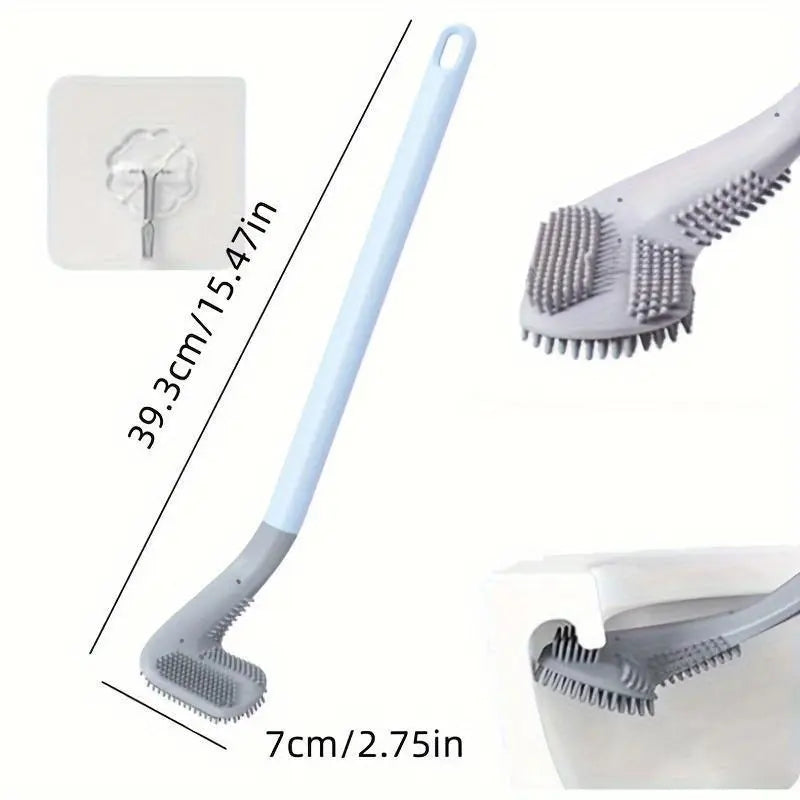 1pc Flexible Toilet Brush with Long Handle And 360 Degree Rotation - Wall Mounted Design for Easy And Effective Bathroom Cleaning