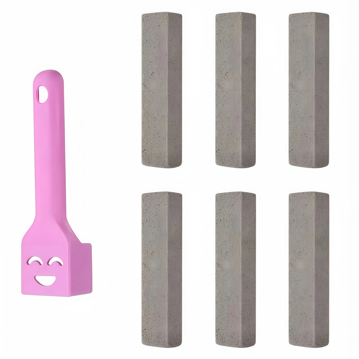 Volcanic Rock Pumice Stone Toilet Scrubber Brush with Extra Long Handle, Bathroom Cleaning Supplies for Toilet Bowl Ring, Lime Scale Stain Removal on Bathroom Tile