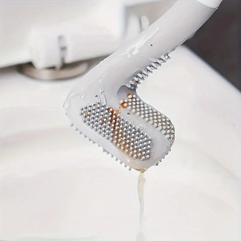 1pc Flexible Toilet Brush with Long Handle And 360 Degree Rotation - Wall Mounted Design for Easy And Effective Bathroom Cleaning