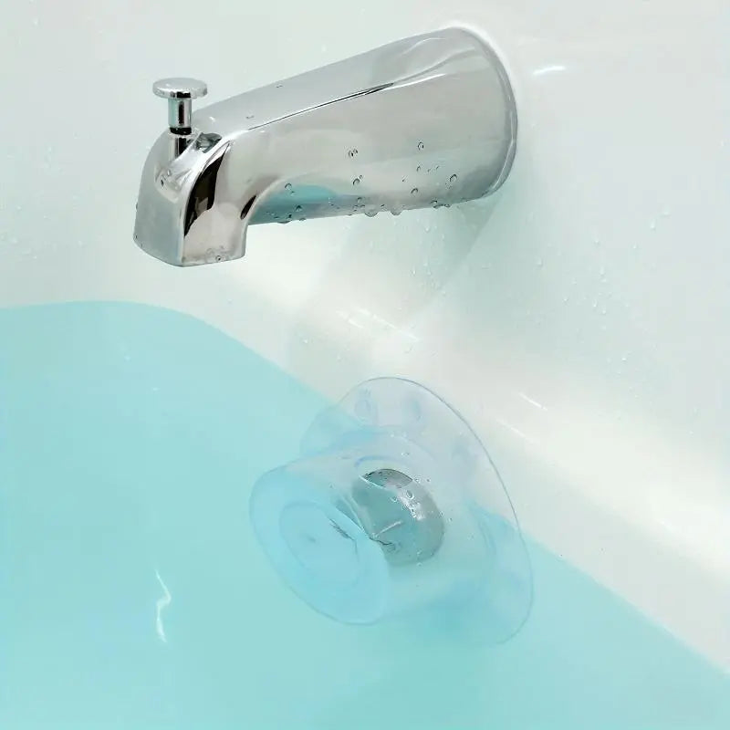 1pc Clear Bottomless Bath Overflow Drain Cover For Tub, Water Stopper Plug, Bath Essentials For Women, Spa & Bath Accessories, Bathroom Essentials Accessories, Bathroom Gadgets, Bathtub Overflow Drain Cover