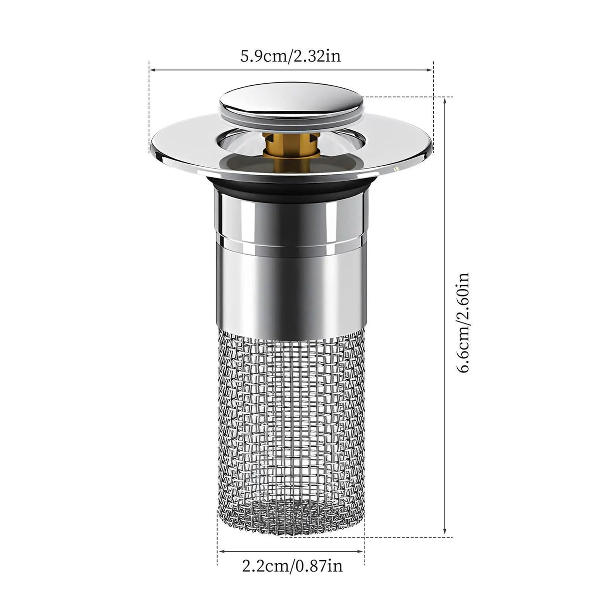 Bathroom Sink Stopper Hair Catcher, Pop Up Sink Drain Filter with Removable Stainless Steel Filter Basket Hair Catcher, for US Bathroom Sink Stopper Replacement.,sohochic