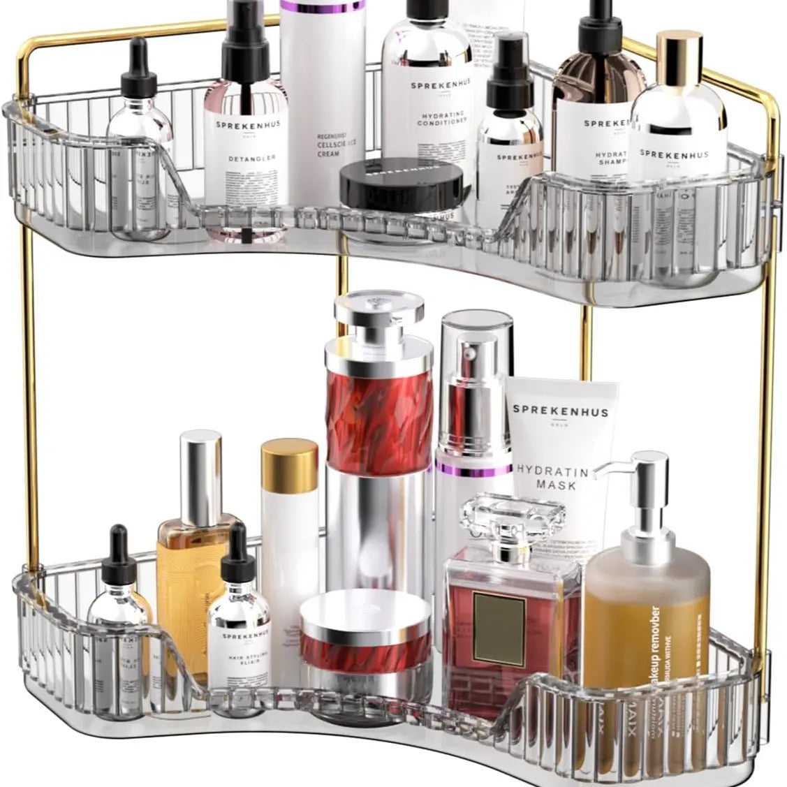Plastic Freestanding Corner Rack - 2-Tier/3-Tier Compact Bath Storage Holder, Small-Space Hero Home Organizer for Bathroom, Kitchen (Single Unit, Durable, Lightweight)