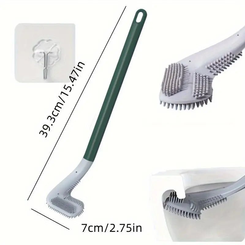 1pc Flexible Toilet Brush with Long Handle And 360 Degree Rotation - Wall Mounted Design for Easy And Effective Bathroom Cleaning