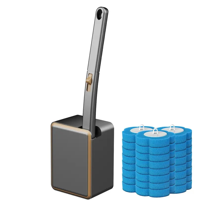 Wall Mounted Toilet Brush Set, 1 Set Toilet Bowl Brush and Holder with 24/48/72pcs Disposable Replacement Brush Head, Toilet Scrubber Brush, Bathroom Cleaning Tool, House Cleaning Tools, Toilet Cleaning System, Toilet Brush Kit