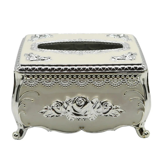 Jecoupoon Premium Plastic Decorative Tissue Box Cover - Classic American Luxury Dispenser for Home, Restaurant Coffee Tables