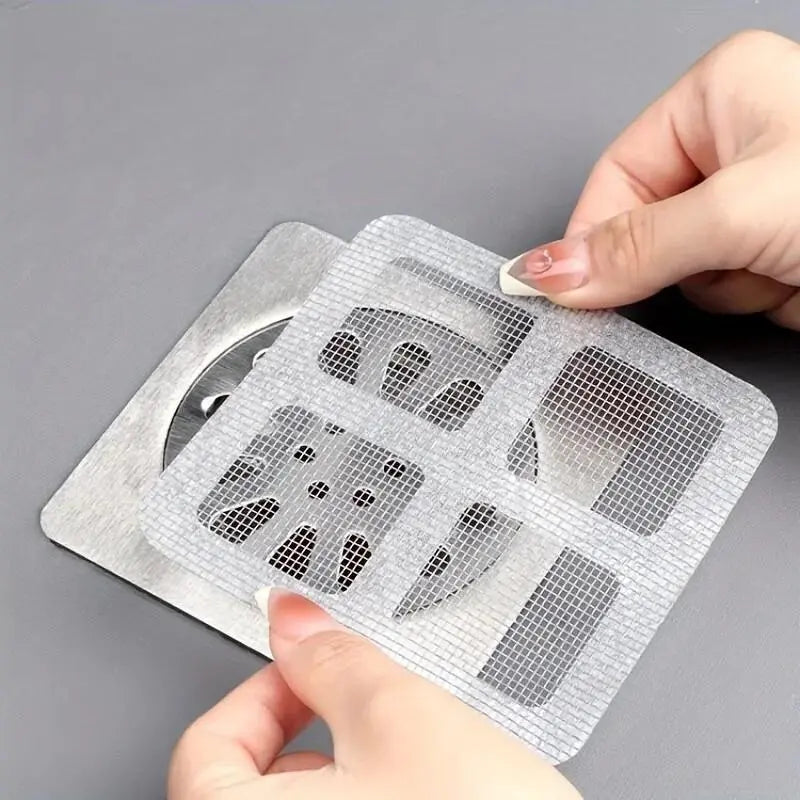 12pcs Premium Flexible Reusable Shower Drain Covers, Practical Sink Strainer Protectors, Durable Mesh Stickers with Waterproof Adhesive Hair Stopper for Bathing Kitchen Room Drain Sticker Drain Cover