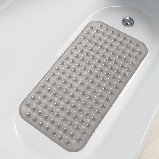 Rectangle Non-slip Bathtub Mat, 1 Count PVC Waterproof Bathroom Mat with Drainage Hole Design, Drain Holes & Suction Cups, Bathroom Essentials Accessories, Home Essential, Shower Bath Tool, Bathroom Necessities