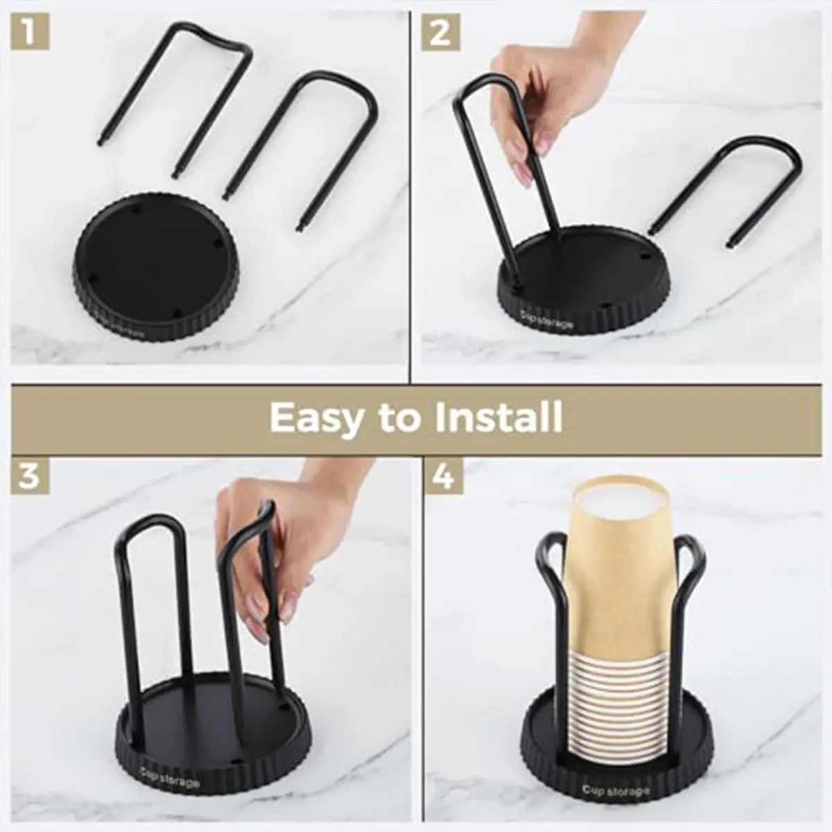 Cup Holder, 1 Count Multifunctional Cup Storage Rack, Disposable Cup Holder, Household Coffee Tea Cup Holder, Home Kitchen Supplies, Dispenser Bin