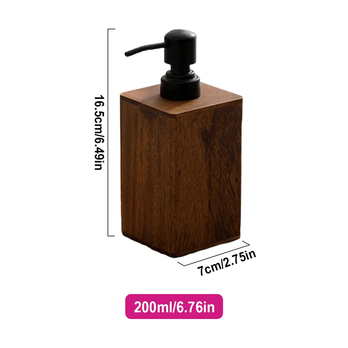 Solid Wood Soap Dispenser with Pump, 7/14oz Walnut Wood Refillable Hand Soap Pump, Lotion Dispenser, Wooden Bathroom & Kitchen Accessories, Bathroom Gadgets, Bathroom Accessory