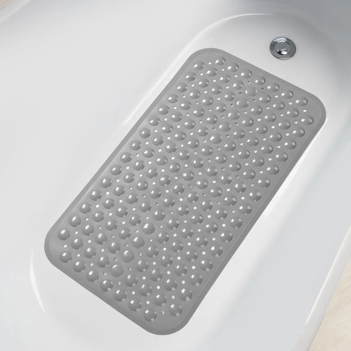 Rectangle Non-slip Bathtub Mat, 1 Count PVC Waterproof Bathroom Mat with Drainage Hole Design, Drain Holes & Suction Cups, Bathroom Essentials Accessories, Home Essential, Shower Bath Tool, Bathroom Necessities