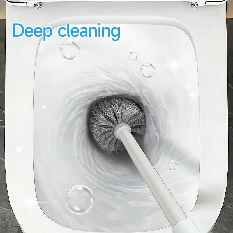 Wall-Mounted Toilet Bowl Brush and Holder Set, with Long Handle, Flexible Design for Easy Cleaning, Includes Holder, Essential for Schools and Bathrooms, Toilet Brushes