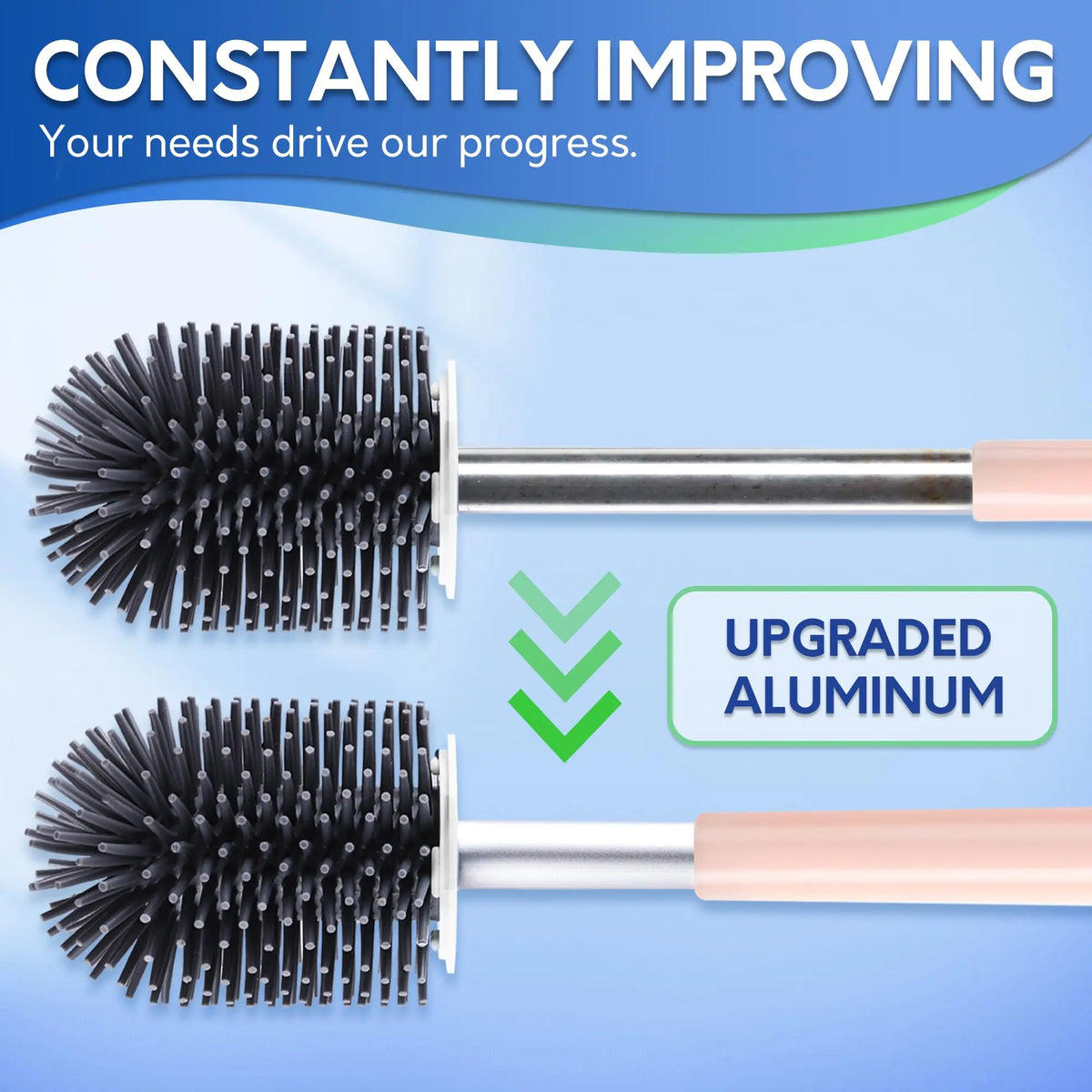 Toilet Brush And Holder Set  Silicone Bowl Cleaner Scrubber With Tweezers For Bathroom Cleaning Rv Accessories House Organization Must-haves - Pink
