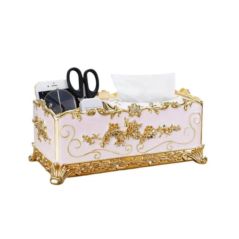 Jecoupoon Premium Plastic Decorative Tissue Box Cover - Classic American Luxury Dispenser for Home, Restaurant Coffee Tables