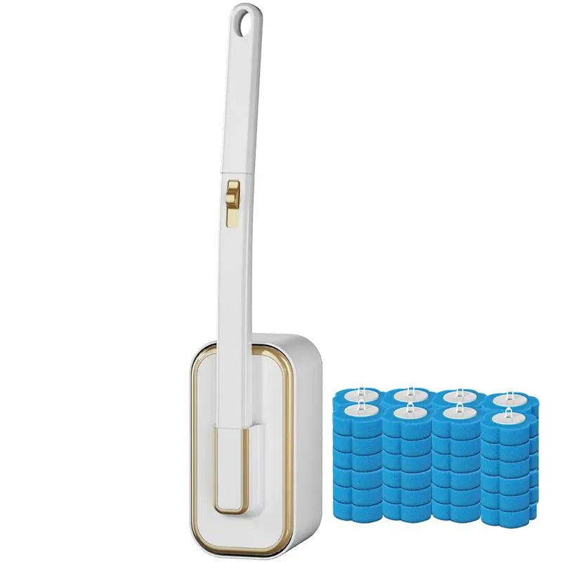 Wall Mounted Toilet Brush Set, 1 Set Toilet Bowl Brush and Holder with 24/48/72pcs Disposable Replacement Brush Head, Toilet Scrubber Brush, Bathroom Cleaning Tool, House Cleaning Tools, Toilet Cleaning System, Toilet Brush Kit