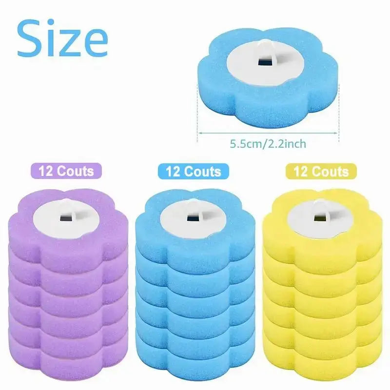 36-Pack Disposable Toilet Brush Replacement Heads, Bulk Multicolor Sponge Refills for Household Toilet Cleaning System, Home Supplies for Daily Bathroom Maintenance
