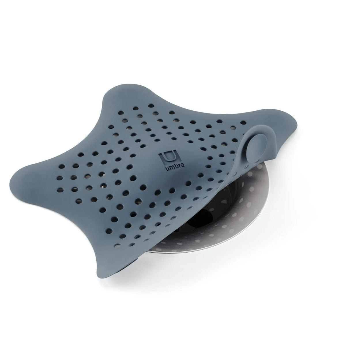 Umbra Starfish Hair Catcher & Drain Protector with Suction Cover Set Shower Silicone Bathtub Bathroom Accessory Flexible Water-Resistant Easy Install