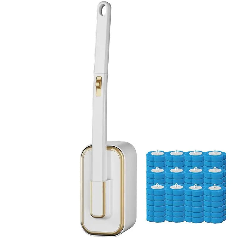 Wall Mounted Toilet Brush Set, 1 Set Toilet Bowl Brush and Holder with 24/48/72pcs Disposable Replacement Brush Head, Toilet Scrubber Brush, Bathroom Cleaning Tool, House Cleaning Tools, Toilet Cleaning System, Toilet Brush Kit