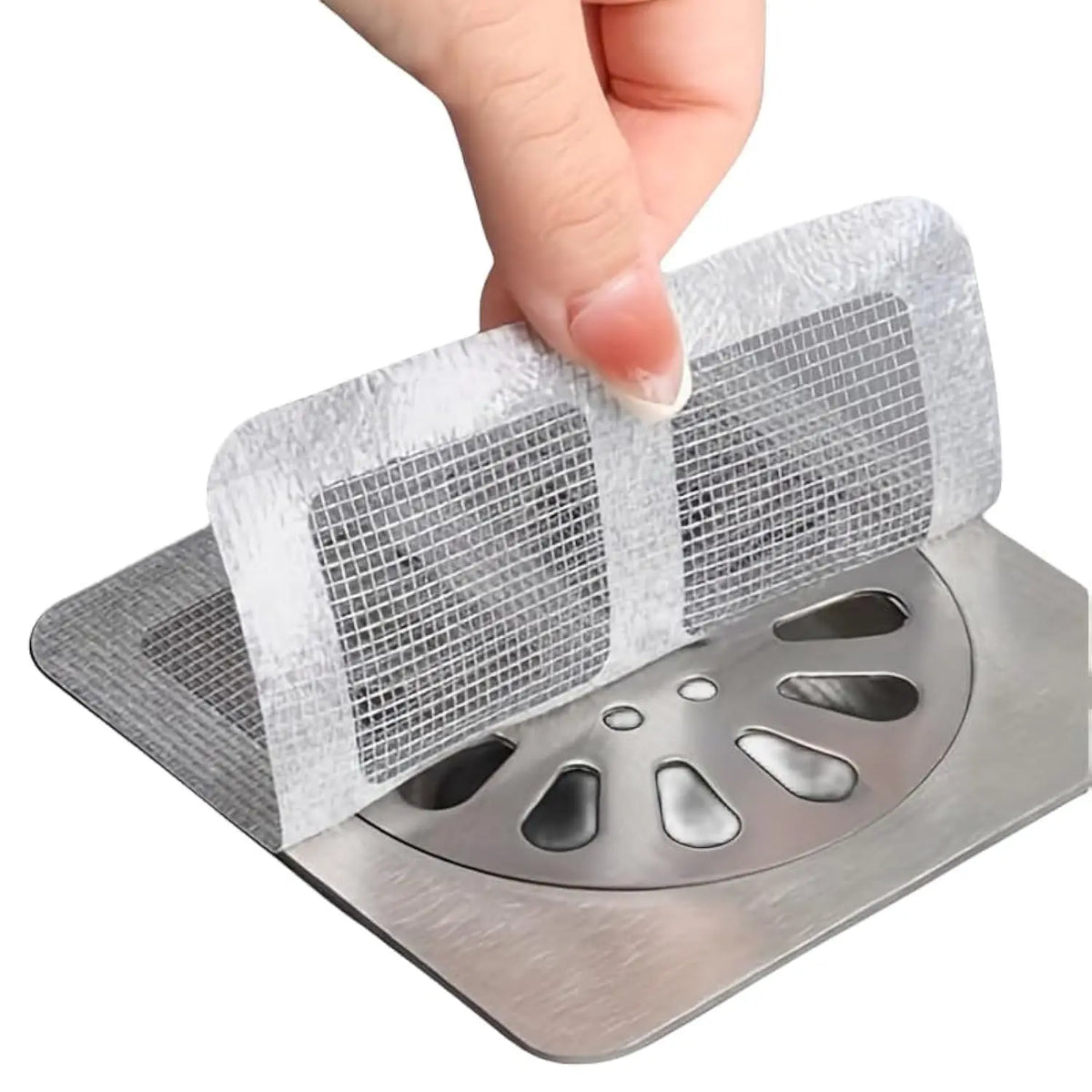 12pcs Premium Flexible Reusable Shower Drain Covers, Practical Sink Strainer Protectors, Durable Mesh Stickers with Waterproof Adhesive Hair Stopper for Bathing Kitchen Room Drain Sticker Drain Cover