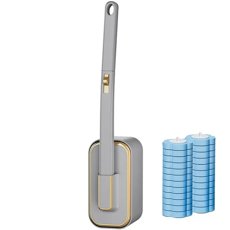 Wall Mounted Toilet Brush Set, 1 Set Toilet Bowl Brush and Holder with 24/48/72pcs Disposable Replacement Brush Head, Toilet Scrubber Brush, Bathroom Cleaning Tool, House Cleaning Tools, Toilet Cleaning System, Toilet Brush Kit