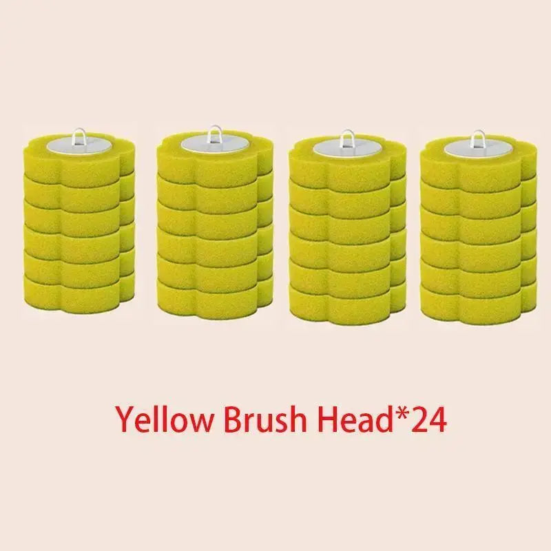 Disposable Wall-Mount Toilet Brush & Magic Wand Holder Set with 18 Cleaner Refills, Plastic/Silicon Bathroom Deep Clean Kit for Toilet Bowl, Sink, Bathtub Drain
