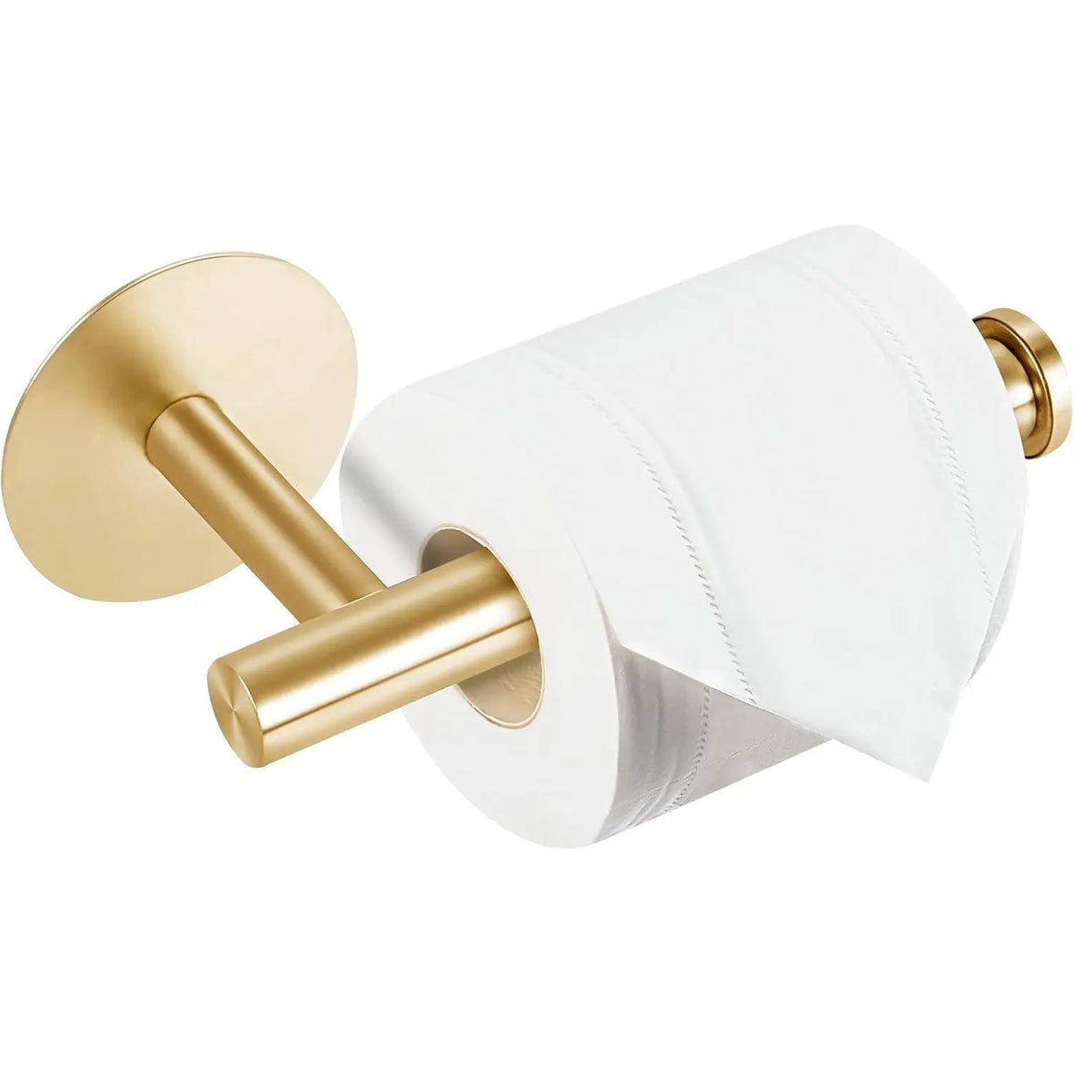 Self Adhesive Toilet Paper Holder, SUS304 Stainless Steel Rustproof Toilet Roll Holder No Drilling Adhesive Toilet Tissue Holder for Bathroom Kitchen (1, Golden)