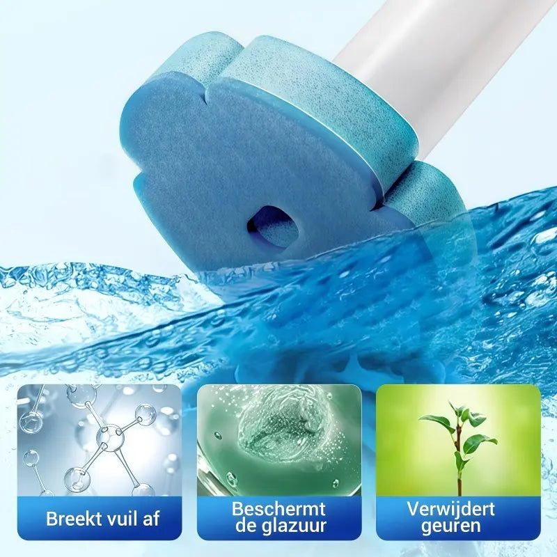 Plastic Disposable Toilet Brush - Toilet Cleaning System Bathroom Accessory, Flip-Lid Hygienic Contactless Use, Quick-Release Head for Edge/Corner Reach, Space-Saving Compact Storage; Optional Bundle or Separate Replacement Sponge Heads Available