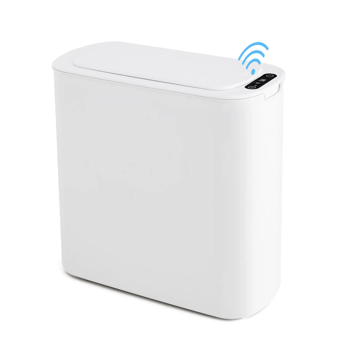CESUN 2.6 Gal Touchless Trash Bin - Automatic Motion Sensor Plastic White Wastebasket with Lid, Smart Slim Modern Shape for Tight Spaces, Bathroom Accessories, Apartment Accessories