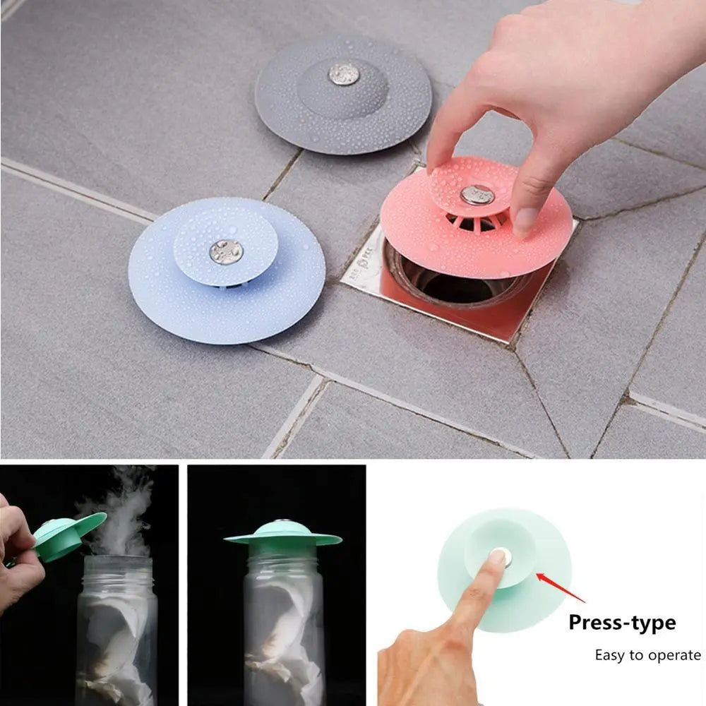 Shower Drain Stopper, 1 Count Silicone Shower Drain Cover, Random Color Bathroom Sink Drain Stopper for Bathtub, Bathroom Shower Equipment, Bathroom Accessories, Home Essentials, Bathroom Necessities
