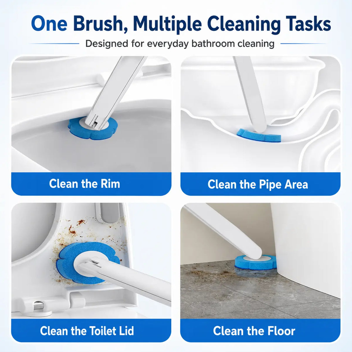 Disposable Toilet Brush Set – Toilet Bowl Cleaner with Holder, 32 Refills for Deep Cleaning & Hygienic Bathroom Care