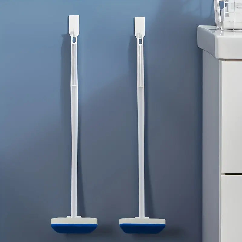 Long-Handled Toilet Cleaner Brush - Medium Soft Detachable Sponge Head, Ergonomic Durable Plastic Handle, Functional Brush for Tile Bathtub Scrubbing, No-Electricity Household Bathroom Cleaning Tool