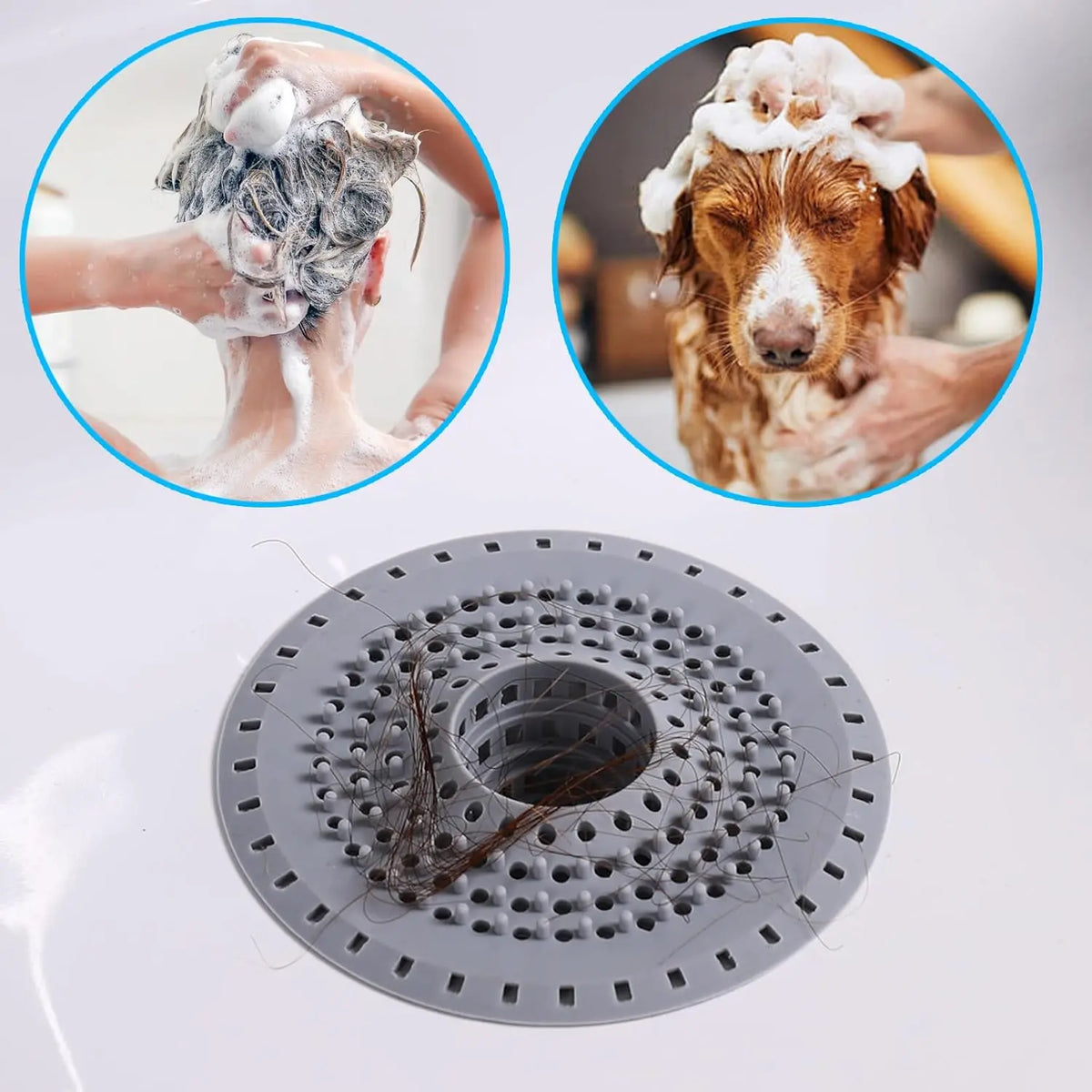 Bathtub Drain Hair Catcher,  Tub Hair Catcher Drain Protector Strainer, Collapsible Shower Hair Drain Catcher Strainer for 1.48'' to 1.75'' Regular Drains, 3 count