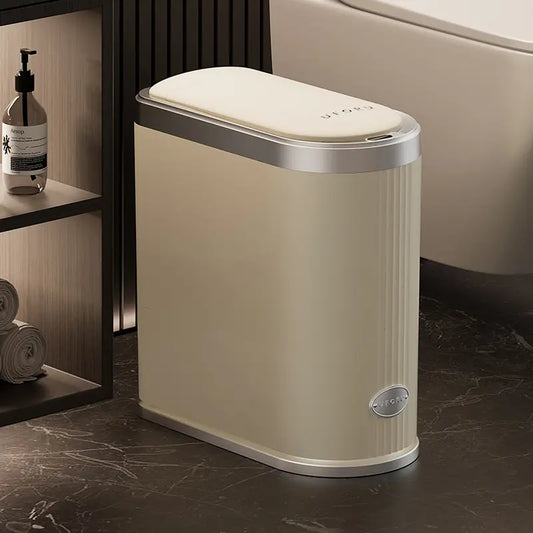 UFORU 12L Smart Trash Can - Automatic Touchless Plastic Bin with Motion Sensor, 1-Touch Open-Close, Touchless Toss, Smallspace Fit for Kitchen/Bath Home Decor & Cleaning Needs