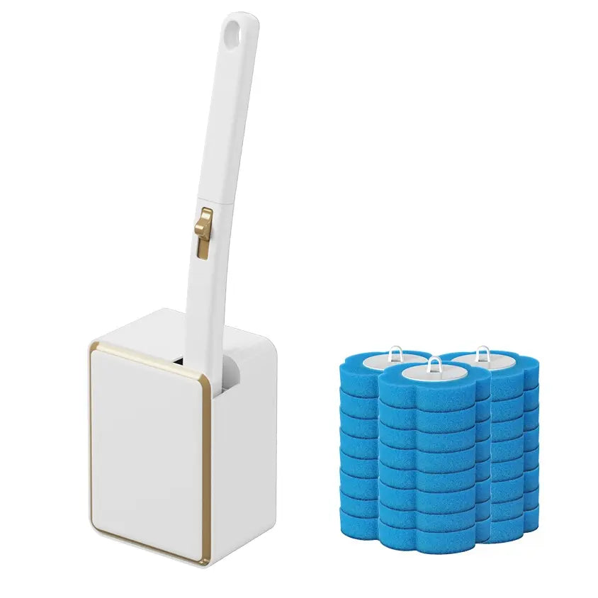 Wall Mounted Toilet Brush Set, 1 Set Toilet Bowl Brush and Holder with 24/48/72pcs Disposable Replacement Brush Head, Toilet Scrubber Brush, Bathroom Cleaning Tool, House Cleaning Tools, Toilet Cleaning System, Toilet Brush Kit